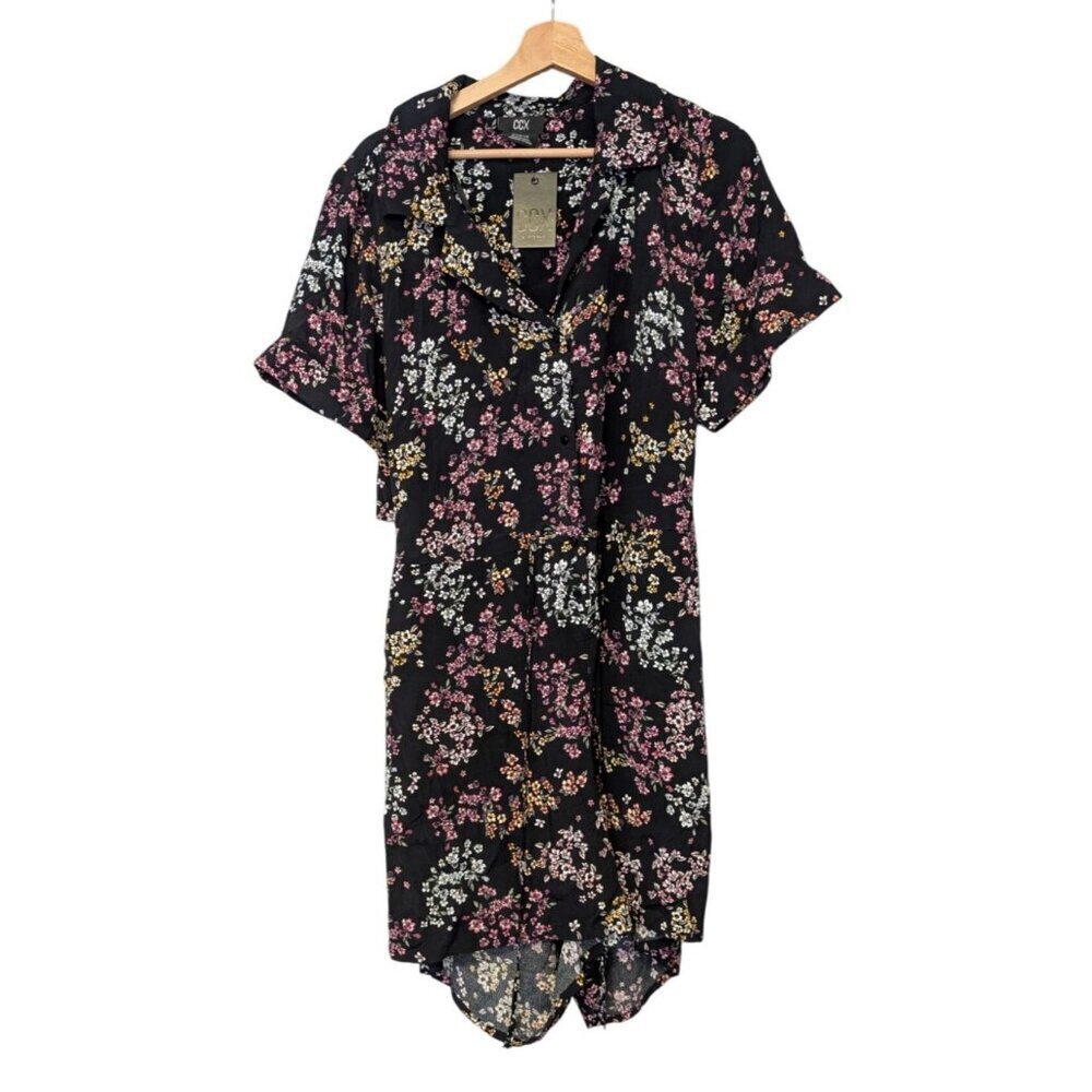 CCX City Chic Dainty Ditsy Playsuit Romper Floral Black Plus Size XXS (US 12)